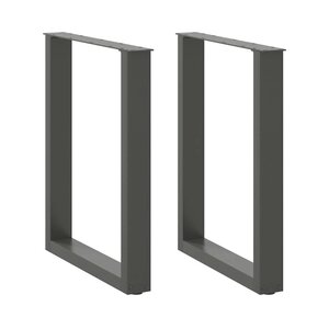 vidaXL Pieds de table à manger en U 2 pièces Anthracite 70 x (72-73) cm Acier