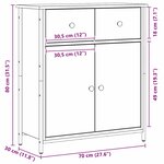 Buffet vidaXL Noir Chêne 70x30x80 cm Bois reconstitué et Acier