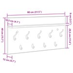 vidaXL Porte-manteau mural avec étagère Montage mural avec stockage Gris béton 80 x 40 x 12 cm