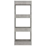 vidaXL Bibliothèque/séparateur de pièce gris béton bois d'ingénierie