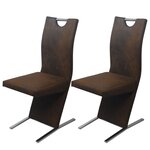 vidaXL Chaises à manger lot de 2 marron tissu