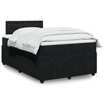 vidaXL Sommier à lattes de lit avec matelas noir 120x190 cm velours