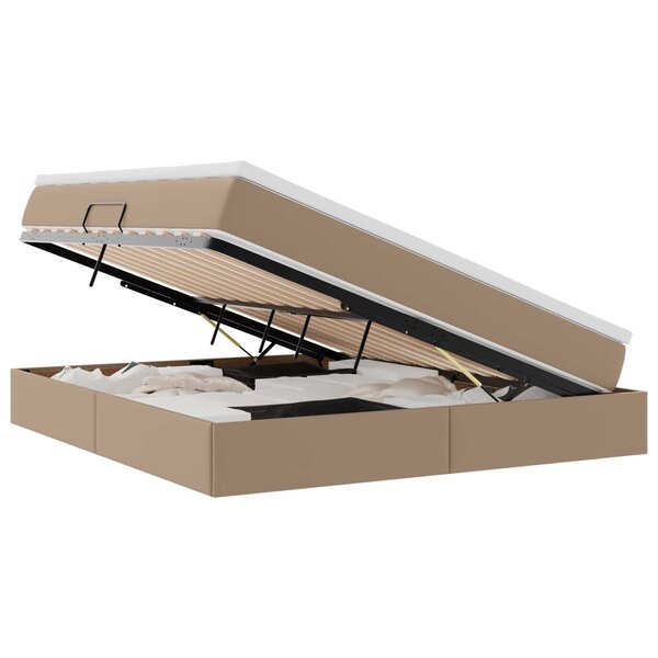 vidaXL Lit avec rangement et matelas Cappuccino 180 x 200 cm