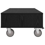 vidaXL Table d'appoint avec roues Chêne noir 90 x 50 x 30 cm