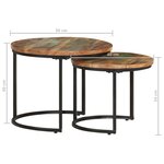 vidaXL Tables gigognes 2 Pièces Bois de récupération massif