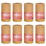 Bolsius Bougies pilier rustiques 8 Pièces 100x50 mm Jaune nid d'abeilles