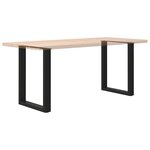vidaXL Pieds de table à manger en U 2 pièces Noir 70 x (72-73) cm Acier