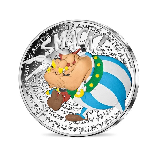 Astérix - Les caractères bien frappés - L'amitié - Monnaie de 50€ Argent Colorisée