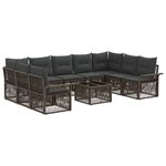 vidaXL Ensemble de canapé de jardin 10 pc Gris polyrotin