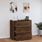vidaXL Buffet Chêne marron 80x33x70 cm Bois d'ingénierie