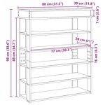 vidaXL Étagère à chaussures chêne sonoma 80x30x98 cm bois d'ingénierie