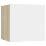vidaXL Tables de chevet 2 Pièces Blanc et chêne sonoma Bois d'ingénierie