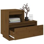 vidaXL Tables de chevet 2Pièces Marron miel 60x34x51cm Bois de pin solide