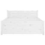 vidaXL Cadre de lit Blanc Bois massif 75x190 cm Petit simple