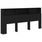 vidaXL Armoire de tête de lit Noir 220x19x103 5 cm