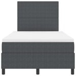 vidaXL Lit à ressorts Gris foncé et blanc 203 x 120 x 128 cm