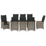 vidaXL Ensemble de salle à manger pour jardin 9 Pièces Gris polyrotin