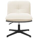 vidaXL Chaise pivotante de bureau crème bouclé comme de la laine tissu