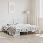 vidaXL Cadre de lit métal avec tête de lit blanc 200x200 cm