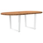 vidaXL Table à manger marron clair bois de chêne massif ovale