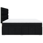 vidaXL Sommier à lattes de lit avec matelas Noir 180x200 cm Tissu