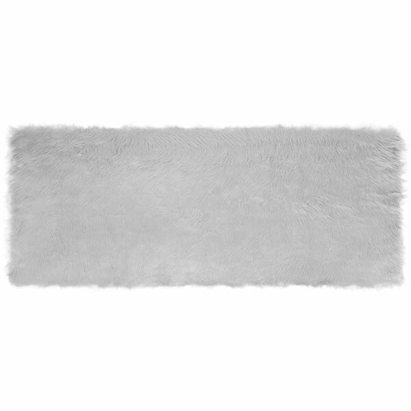 vidaXL Tapis en Peau de Mouton Synthétique Gris 80 x 200 cm Polyester
