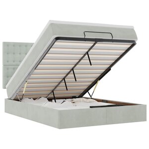 vidaXL Cadre de lit ottoman et matelas gris clair 140x190 velours