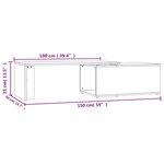 vidaXL Table basse gris béton 150x50x35 cm bois d'ingénierie
