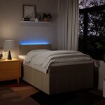 vidaXL Sommier à lattes de lit avec matelas crème 120x190 cm tissu