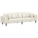 vidaXL Canapé en velours avec coussin Crème 208 cm Velours