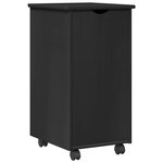 vidaXL Cabinet roulant Noir 34 x 39 x 65 5 cm Bois de Pin Massif