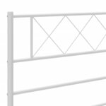 vidaXL Tête de lit métal blanc 160 cm