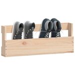 vidaXL Étagères à chaussures murales 2 Pièces 59x9x23 cm Pin massif