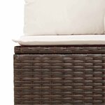vidaXL Salon de jardin 4 Pièces avec coussins marron résine tressée