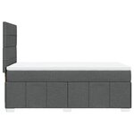 vidaXL Sommier à lattes de lit avec matelas Gris foncé 90x200 cm Tissu