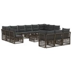 vidaXL Ensemble de canapé de jardin 14 Pièces Gris polyrotin