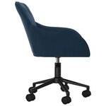 vidaXL Chaise pivotante de bureau Bleu Velours