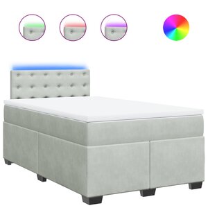 vidaXL Sommier à lattes de lit et matelas Gris clair 120x200cm Velours