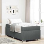 vidaXL Cadre de lit Gris foncé 100 x 200 cm tissu