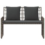 vidaXL Banc extérieur 2 -Seater 116 x 55 x 82 cm Acier et Rattan Poly