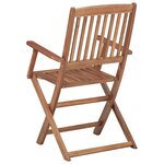 Vidaxl chaises pliables de jardin 6 pièces avec coussins bois d'acacia