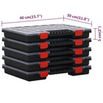 vidaXL Boîtes d'assortiment 5 Pièces 40x30x5 cm Polypropylène