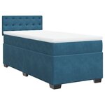 vidaXL Sommier à lattes de lit avec matelas Bleu foncé 100x200 cm