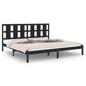 vidaXL Cadre de lit sans matelas noir 200x200 cm bois massif de pin