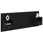 vidaXL Tête de lit avec armoire 3 Pièces Chêne noir Bois d'ingénierie