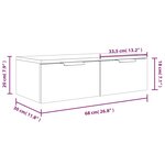 vidaXL Armoire murale noir 68x30x20 cm bois d'ingénierie