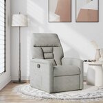 vidaXL Fauteuil inclinable gris clair tissu microfibre