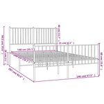 vidaXL Cadre de lit métal sans matelas avec pied de lit noir 140x200cm