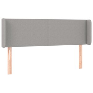 vidaXL Tête de lit avec oreilles Gris clair 147x16x78/88 cm Tissu