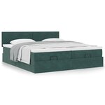 VidaXL Cadre de lit ottoman avec matelas vert foncé 180x200cm velours